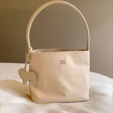 Maxbell Small Shoulder Bag Versatile Trendy Pouch Handbag for Birthday Shopping Work Beige