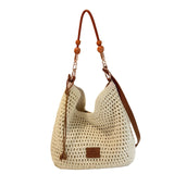 Maxbell Crochet Beach Large Capacity Casual Bohemia Women for Shopping Vacation Work