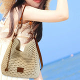 Maxbell Crochet Beach Large Capacity Casual Bohemia Women for Shopping Vacation Work