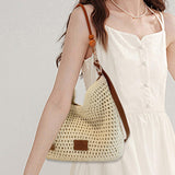 Maxbell Crochet Beach Large Capacity Casual Bohemia Women for Shopping Vacation Work