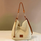 Maxbell Crochet Beach Large Capacity Casual Bohemia Women for Shopping Vacation Work
