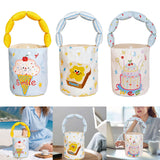 Maxbell Women Bucket Bag Portable Purse Casual Cute Handbag for Gift Holiday Festive Ice Cream Pattern