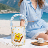 Maxbell Women Bucket Bag Portable Purse Casual Cute Handbag for Gift Holiday Festive Bread Pattern