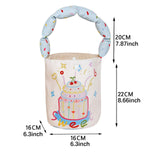 Maxbell Women Bucket Bag Portable Purse Casual Cute Handbag for Gift Holiday Festive Cake Pattern