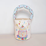 Maxbell Women Bucket Bag Portable Purse Casual Cute Handbag for Gift Holiday Festive Cake Pattern