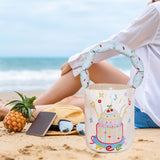 Maxbell Women Bucket Bag Portable Purse Casual Cute Handbag for Gift Holiday Festive Cake Pattern