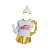 Maxbell Candlelight Dinner Theme Costume Festival Dress up Masquerade Cosplay Outfit Tea Pot Shape