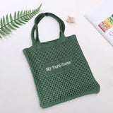 Maxbell Women Crochet Bag Satchel Trendy Beach Tote Bag for Outdoor Picnic Traveling Green