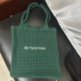 Maxbell Women Crochet Bag Satchel Trendy Beach Tote Bag for Outdoor Picnic Traveling Green
