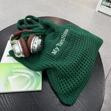 Maxbell Women Crochet Bag Satchel Trendy Beach Tote Bag for Outdoor Picnic Traveling Green