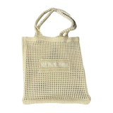 Maxbell Women Crochet Bag Satchel Trendy Beach Tote Bag for Outdoor Picnic Traveling Yellow