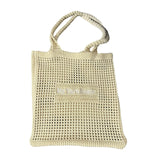 Maxbell Women Crochet Bag Satchel Trendy Beach Tote Bag for Outdoor Picnic Traveling Yellow