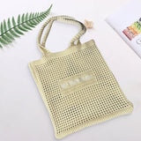 Maxbell Women Crochet Bag Satchel Trendy Beach Tote Bag for Outdoor Picnic Traveling Yellow