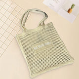 Maxbell Women Crochet Bag Satchel Trendy Beach Tote Bag for Outdoor Picnic Traveling Yellow