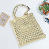 Maxbell Women Crochet Bag Satchel Trendy Beach Tote Bag for Outdoor Picnic Traveling Yellow
