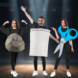 Maxbell Rock Paper Scissors Costume Set Halloween Props Family Outfit for Masquerade
