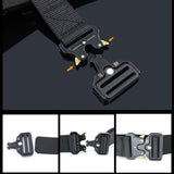 Maxbell Webbing Belt Adjustable Activities Work Heavy Duty Quick Release Buckle Belt Black