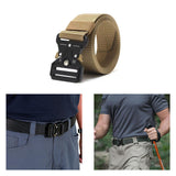 Maxbell Webbing Belt Adjustable Activities Work Heavy Duty Quick Release Buckle Belt Khaki