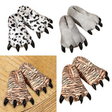 Maxbell Paw Slippers Ladies Anti Skid Sole Novelty Casual Cozy Plush Animal Slippers A