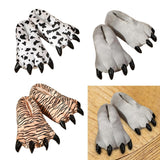 Maxbell Paw Slippers Ladies Anti Skid Sole Novelty Casual Cozy Plush Animal Slippers A