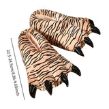 Maxbell Paw Slippers Ladies Anti Skid Sole Novelty Casual Cozy Plush Animal Slippers C