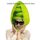 Maxbell Cute Vegetable Hat Pea Head Cover Women Men Soft Headgear for Selfie Cosplay
