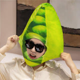 Maxbell Cute Vegetable Hat Pea Head Cover Women Men Soft Headgear for Selfie Cosplay