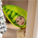 Maxbell Cute Vegetable Hat Pea Head Cover Women Men Soft Headgear for Selfie Cosplay