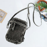 Maxbell Denim Crossbody Bag Gift Daily Use Stylish Phone Bags for Women Travel Girls Black