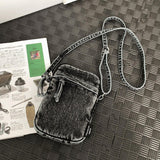 Maxbell Denim Crossbody Bag Gift Daily Use Stylish Phone Bags for Women Travel Girls Black