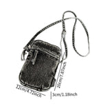 Maxbell Denim Crossbody Bag Gift Daily Use Stylish Phone Bags for Women Travel Girls Black