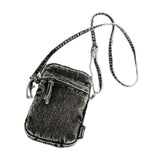Maxbell Denim Crossbody Bag Gift Daily Use Stylish Phone Bags for Women Travel Girls Black