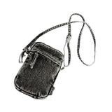 Maxbell Denim Crossbody Bag Gift Daily Use Stylish Phone Bags for Women Travel Girls Black