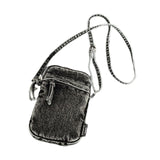 Maxbell Denim Crossbody Bag Gift Daily Use Stylish Phone Bags for Women Travel Girls Black