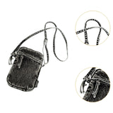 Maxbell Denim Crossbody Bag Gift Daily Use Stylish Phone Bags for Women Travel Girls Black