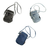 Maxbell Denim Crossbody Bag Gift Daily Use Stylish Phone Bags for Women Travel Girls Black
