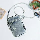 Maxbell Denim Crossbody Bag Gift Daily Use Stylish Phone Bags for Women Travel Girls Light Blue