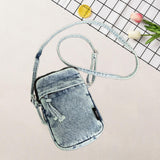 Maxbell Denim Crossbody Bag Gift Daily Use Stylish Phone Bags for Women Travel Girls Light Blue