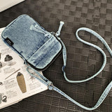 Maxbell Denim Crossbody Bag Gift Daily Use Stylish Phone Bags for Women Travel Girls Light Blue