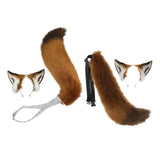 Maxbell Ears Headband and Tail Plush Long Tail for Role Playing Carnival Costume Buckle Strap
