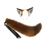 Maxbell Ears Headband and Tail Plush Long Tail for Role Playing Carnival Costume Buckle Strap
