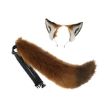 Maxbell Ears Headband and Tail Plush Long Tail for Role Playing Carnival Costume Buckle Strap