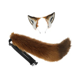 Maxbell Ears Headband and Tail Plush Long Tail for Role Playing Carnival Costume Buckle Strap
