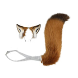 Maxbell Ears Headband and Tail Plush Long Tail for Role Playing Carnival Costume Transparent Belt