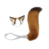 Maxbell Ears Headband and Tail Plush Long Tail for Role Playing Carnival Costume Transparent Belt