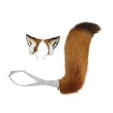 Maxbell Ears Headband and Tail Plush Long Tail for Role Playing Carnival Costume Transparent Belt