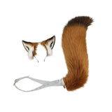 Maxbell Ears Headband and Tail Plush Long Tail for Role Playing Carnival Costume Transparent Belt