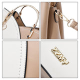 Maxbell Women Shoulder Bag Satchel Pouch Trendy Travel Tote for Travel Holiday Party White And Khaki