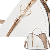 Maxbell Women Shoulder Bag Satchel Pouch Trendy Travel Tote for Travel Holiday Party White And Khaki