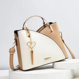 Maxbell Women Shoulder Bag Satchel Pouch Trendy Travel Tote for Travel Holiday Party White And Khaki